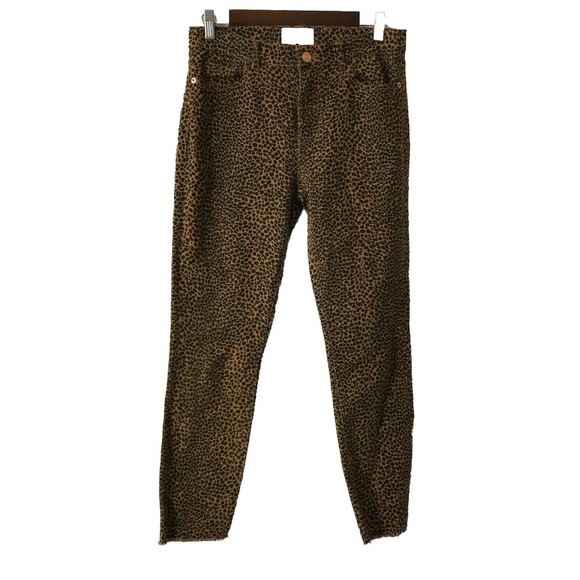 Current Elliott Spotted Cheetah Animal Print High Waist Stiletto Jeans Sz 28 - Picture 1 of 15